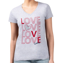 St. Louis Cardinals G-III 4Her by Carl Banks Women's Super-Slim Fit Lightweight Love Graphic Team V-Neck T-Shirt Lifestyle