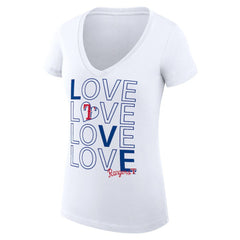 Texas Rangers G-III 4Her by Carl Banks Women's Super-Slim Fit Lightweight Love Graphic Team V-Neck T-Shirt discount