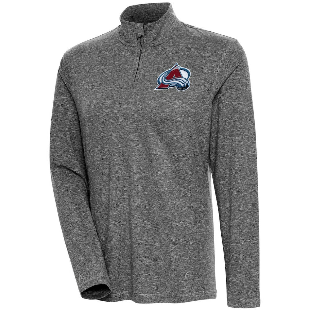 Colorado Avalanche - Antigua Women's Confront Quarter-Zip Pullover Top Heather Black