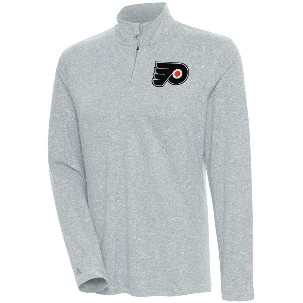 Philadelphia Flyers - Antigua Women's Confront Quarter-Zip Pullover Top Heather Gray