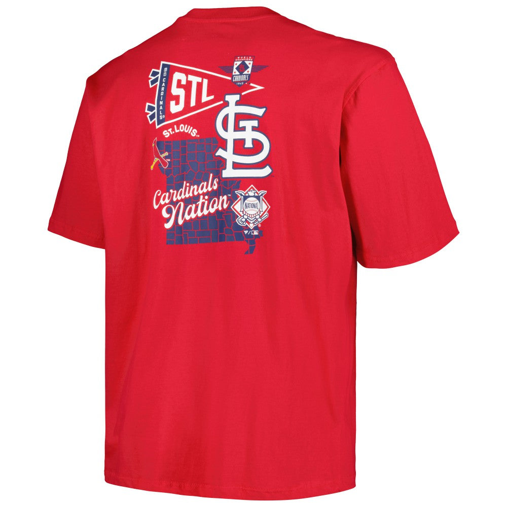 St. Louis Cardinals Profile Big & Tall Split Zone T-Shirt Clearance