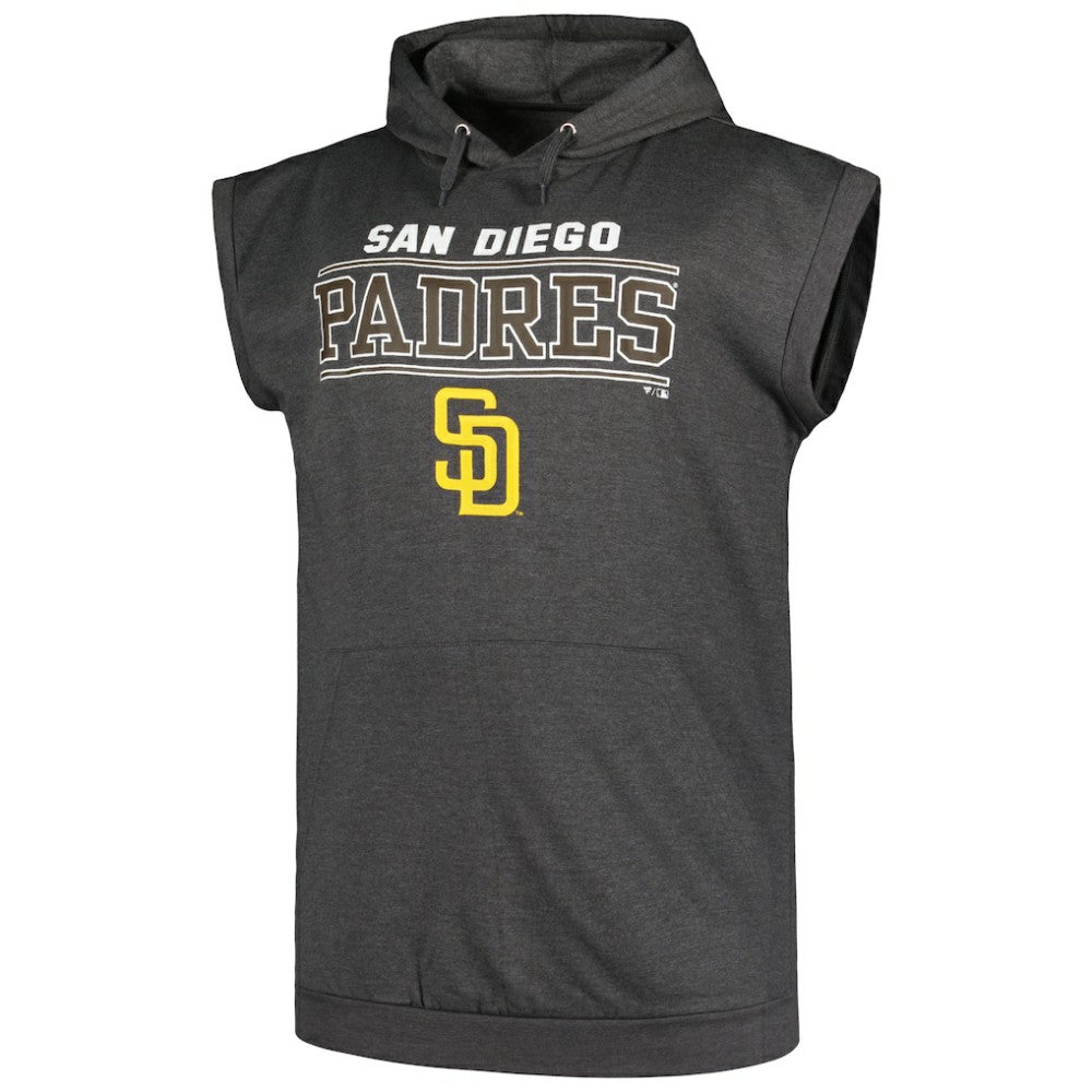 San Diego Padres Profile Big & Tall Muscle Sleeveless Pullover Hoodie Clearance