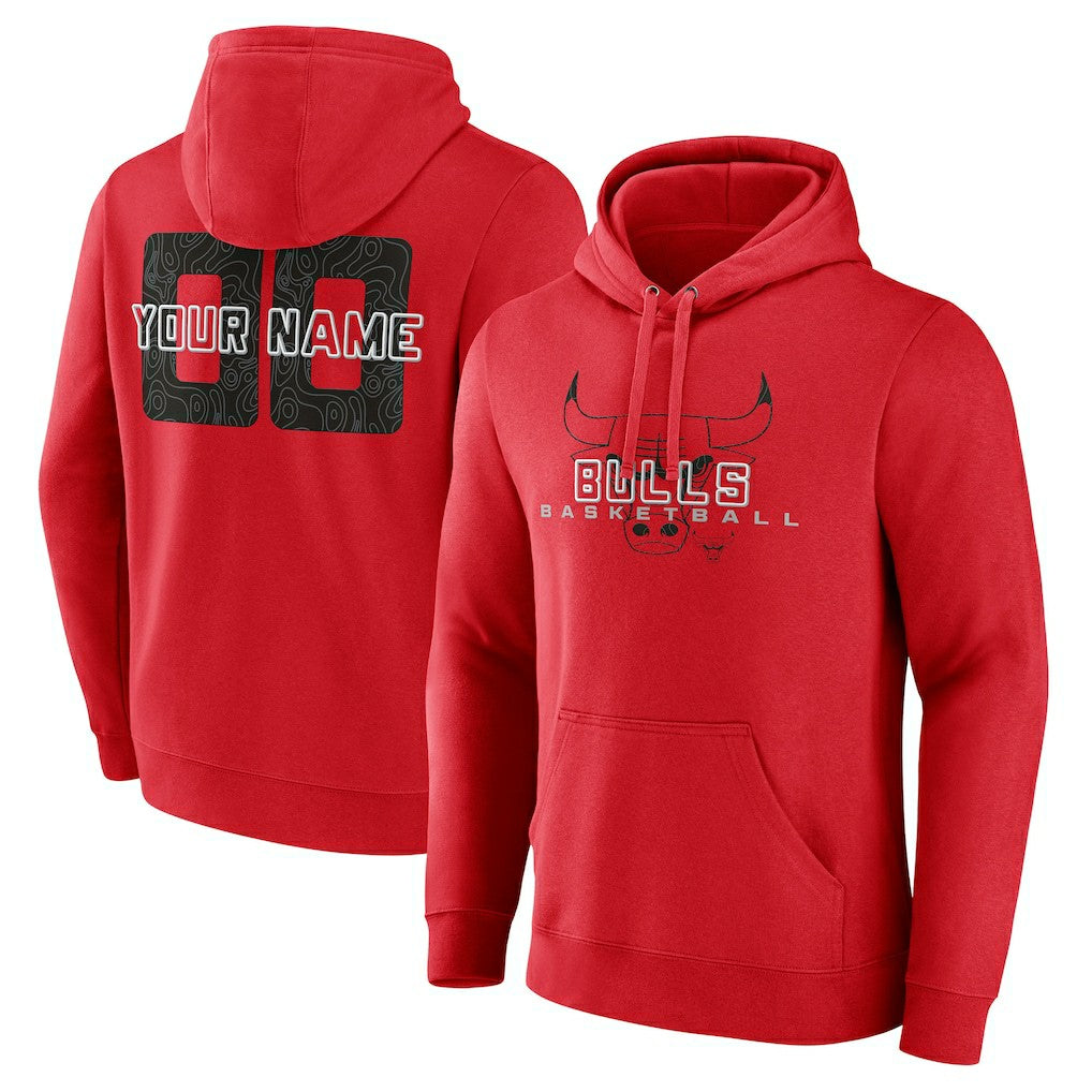 NBA - Chicago Bulls Stellar Personalized Name & Number Pullover Hoodie - Red