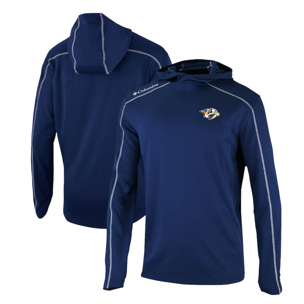 Nashville Predators - Columbia Omni-Wick Shotgun Long Sleeve Hoodie T-Shirt Navy