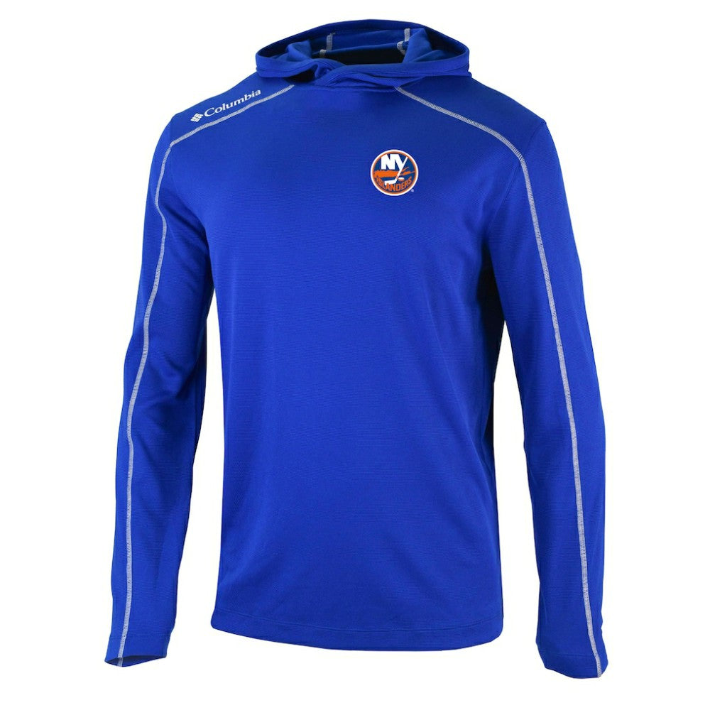 New York Islanders - Columbia Omni-Wick Shotgun Long Sleeve Hoodie T-Shirt Blue