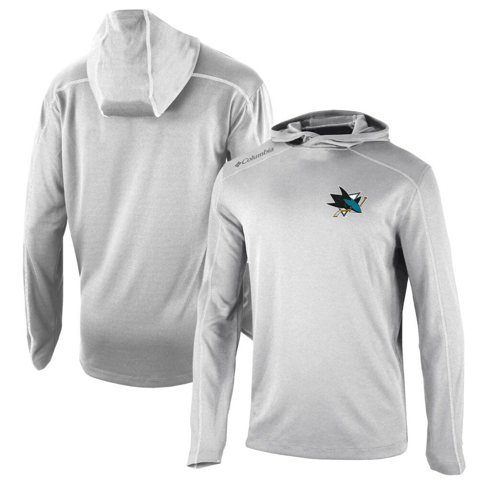 San Jose Sharks - Columbia Omni-Wick Shotgun Long Sleeve Hoodie T-Shirt Gray