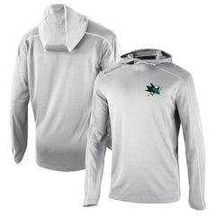 San Jose Sharks - Columbia Omni-Wick Shotgun Long Sleeve Hoodie T-Shirt Gray