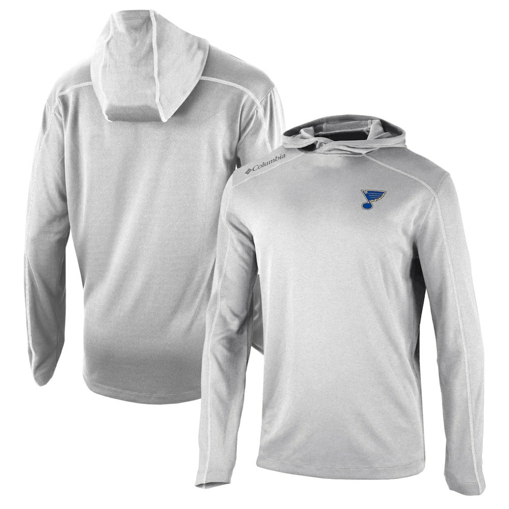 St. Louis Blues - Columbia Omni-Wick Shotgun Long Sleeve Hoodie T-Shirt Gray