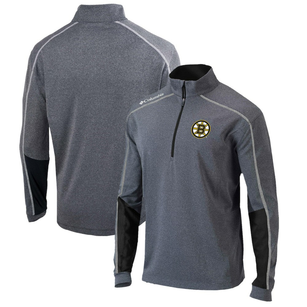 Boston Bruins Columbia Omni-Wick Shotgun 2.0 Quarter-Zip Pullover Top Gray/Black