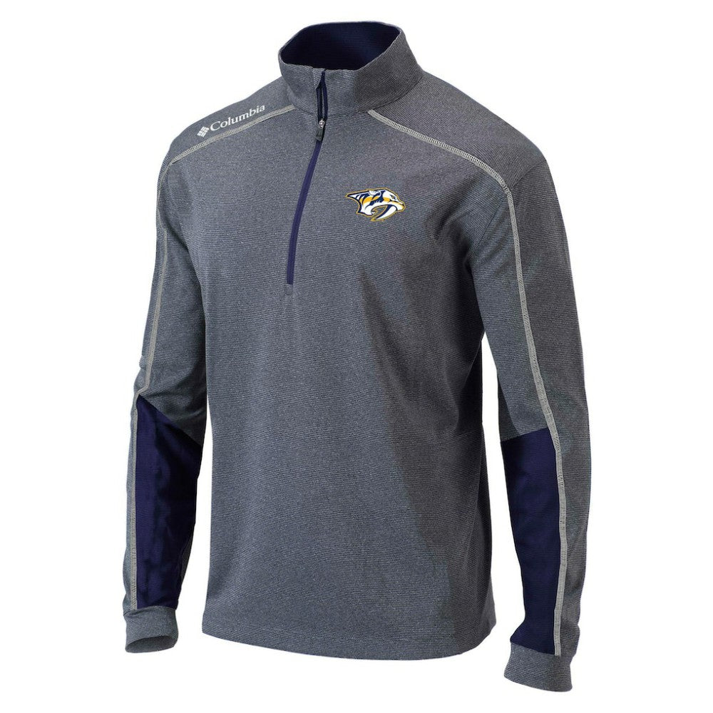 Nashville Predators - Columbia Omni-Wick Shotgun 2.0 Quarter-Zip Pullover Top Gray/Navy
