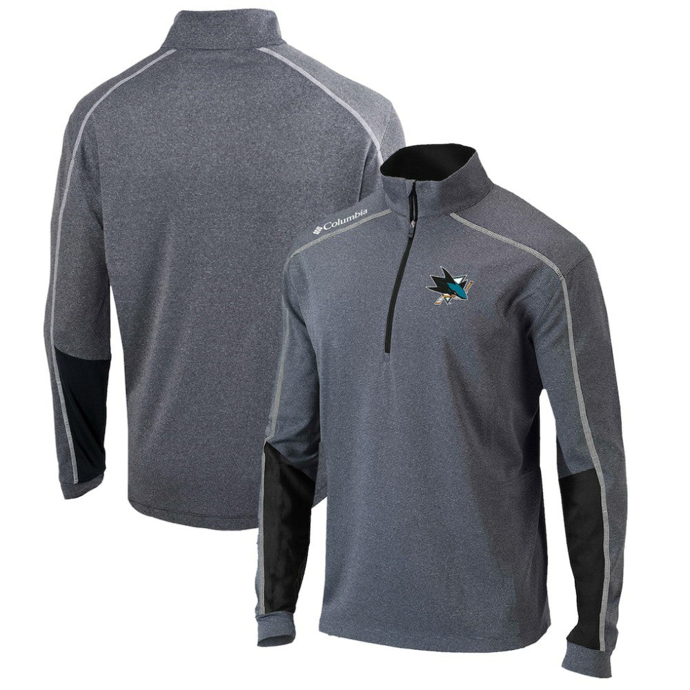 San Jose Sharks - Columbia Omni-Wick Shotgun 2.0 Quarter-Zip Pullover Top Gray/Black