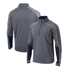 Seattle Kraken Columbia Omni-Wick Shotgun 2.0 Quarter-Zip Pullover Top Gray/Navy