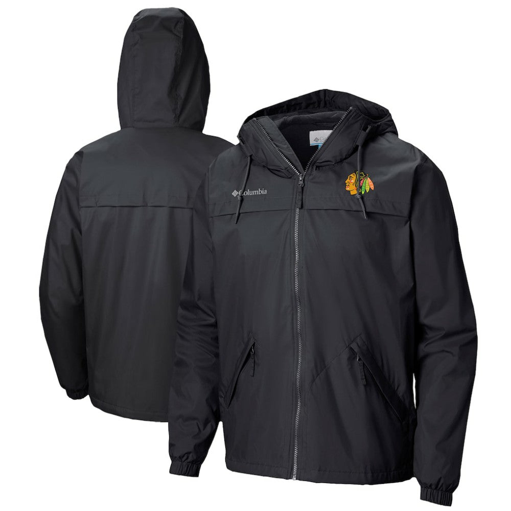 Chicago Blackhawks Columbia Oroville Creek Lightweight Full-Zip Windbreaker Jacket Black