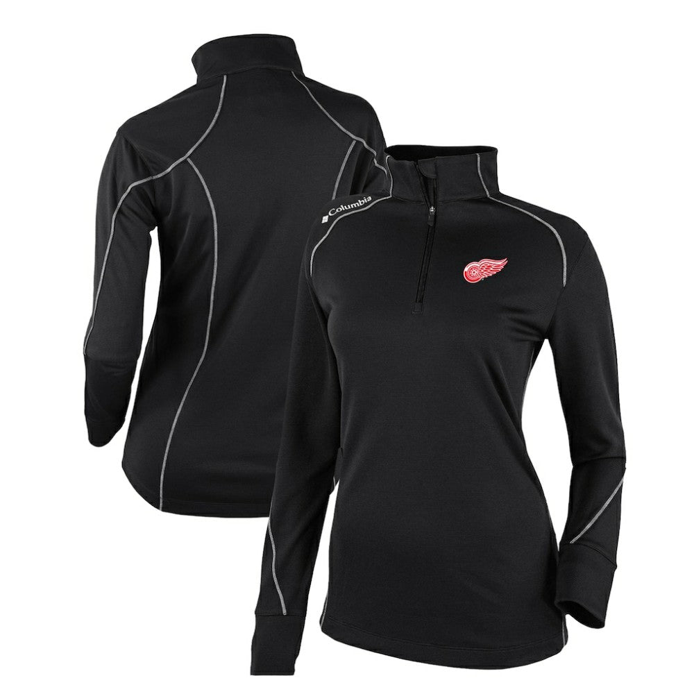 Detroit Red Wings - Columbia Women's Omni-Wick Shotgun 2.0 Quarter-Zip Pullover Top Black