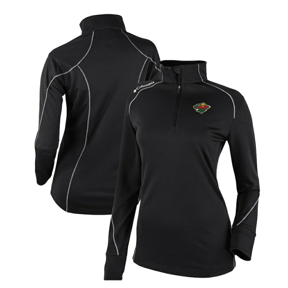 Minnesota Wild - Columbia Women's Omni-Wick Shotgun 2.0 Quarter-Zip Pullover Top Black