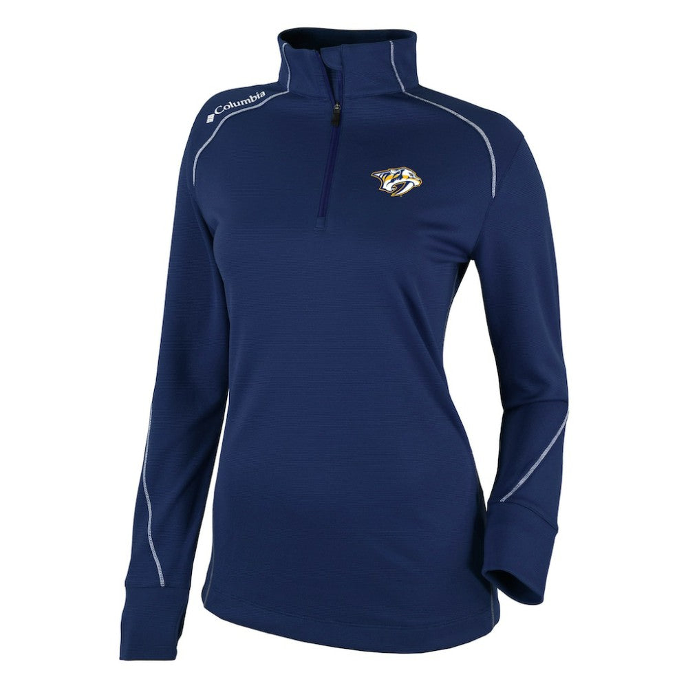 Nashville Predators - Columbia Women's Omni-Wick Shotgun 2.0 Quarter-Zip Pullover Top Navy