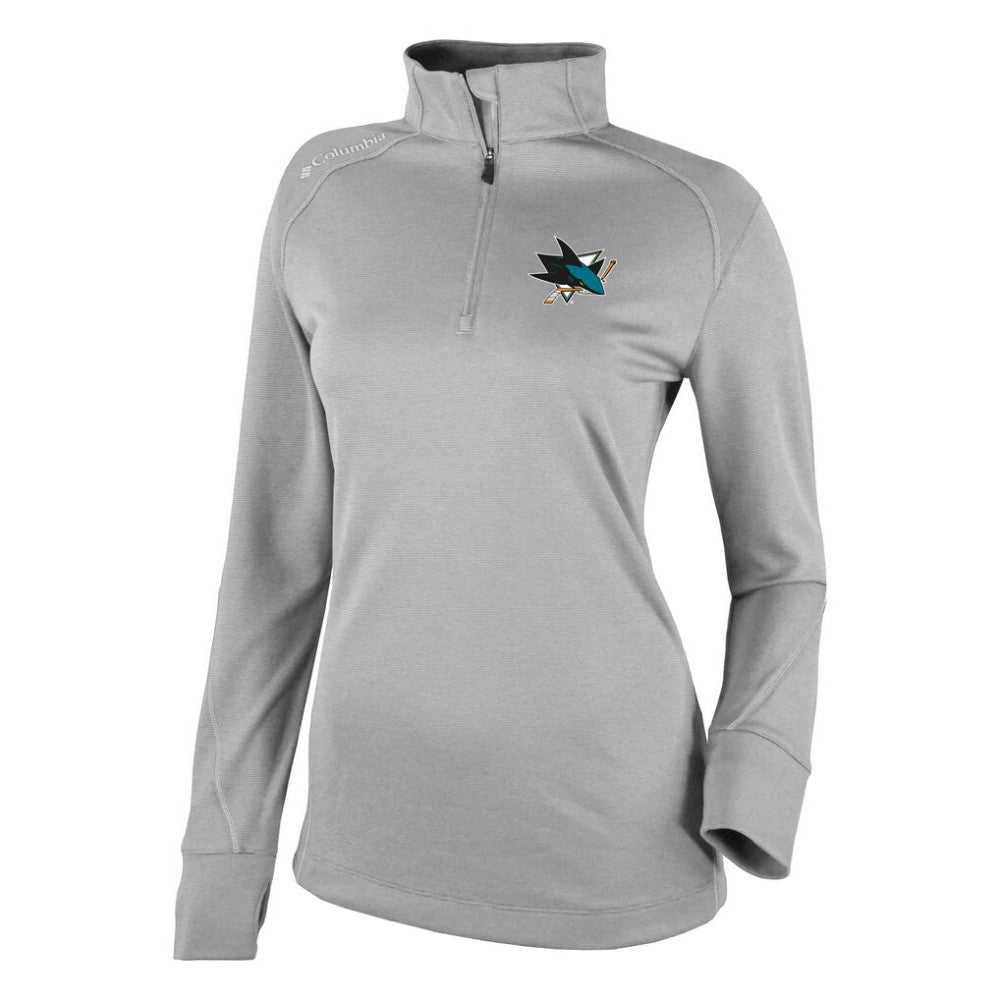 San Jose Sharks - Columbia Women's Omni-Wick Shotgun 2.0 Quarter-Zip Pullover Top Gray
