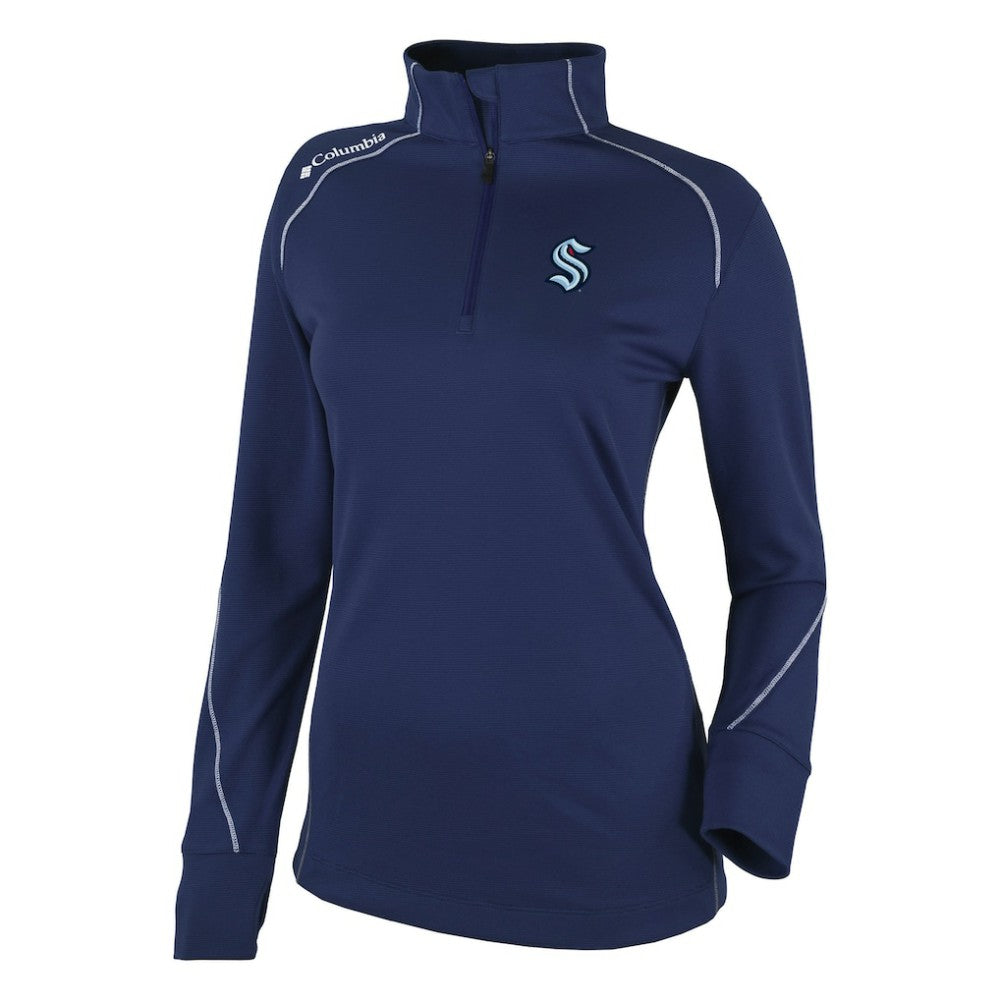 Seattle Kraken Columbia Women's Omni-Wick Shotgun 2.0 Quarter-Zip Pullover Top Navy