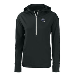 New York Giants Cutter & Buck Women's Helmet Daybreak Eco Recycled Half-Zip Hoodie Black - NFL