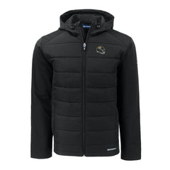 Jacksonville Jaguars Cutter & Buck Helmet Evoke Hybrid Eco Softshell Recycled Full-Zip Hoodie Jacket Black - NFL