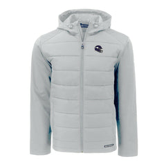 Minnesota Vikings Cutter & Buck Helmet Evoke Hybrid Eco Softshell Recycled Full-Zip Hoodie Jacket Gray - NFL