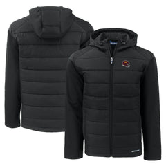 Washington Commanders Cutter & Buck Helmet Evoke Hybrid Eco Softshell Recycled Full-Zip Hoodie Jacket Black - NFL
