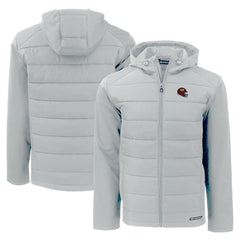 Washington Commanders Cutter & Buck Helmet Evoke Hybrid Eco Softshell Recycled Full-Zip Hoodie Jacket Gray - NFL