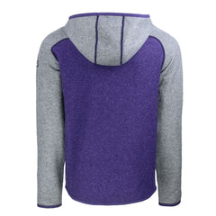 Baltimore Ravens Cutter & Buck Helmet Mainsail Sweater-Knit Full-Zip Hoodie Heather Purple/Heather Gray - NFL