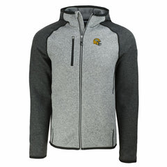 Green Bay Packers Cutter & Buck Helmet Mainsail Sweater-Knit Full-Zip Hoodie Heather Gray/Heather Charcoal - NFL