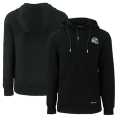 Buffalo Bills Cutter & Buck Helmet Roam Eco Half-Zip Recycled Pullover Hoodie Black - NFL