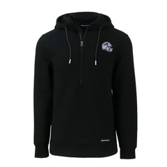 Buffalo Bills Cutter & Buck Helmet Roam Eco Half-Zip Recycled Pullover Hoodie Black - NFL