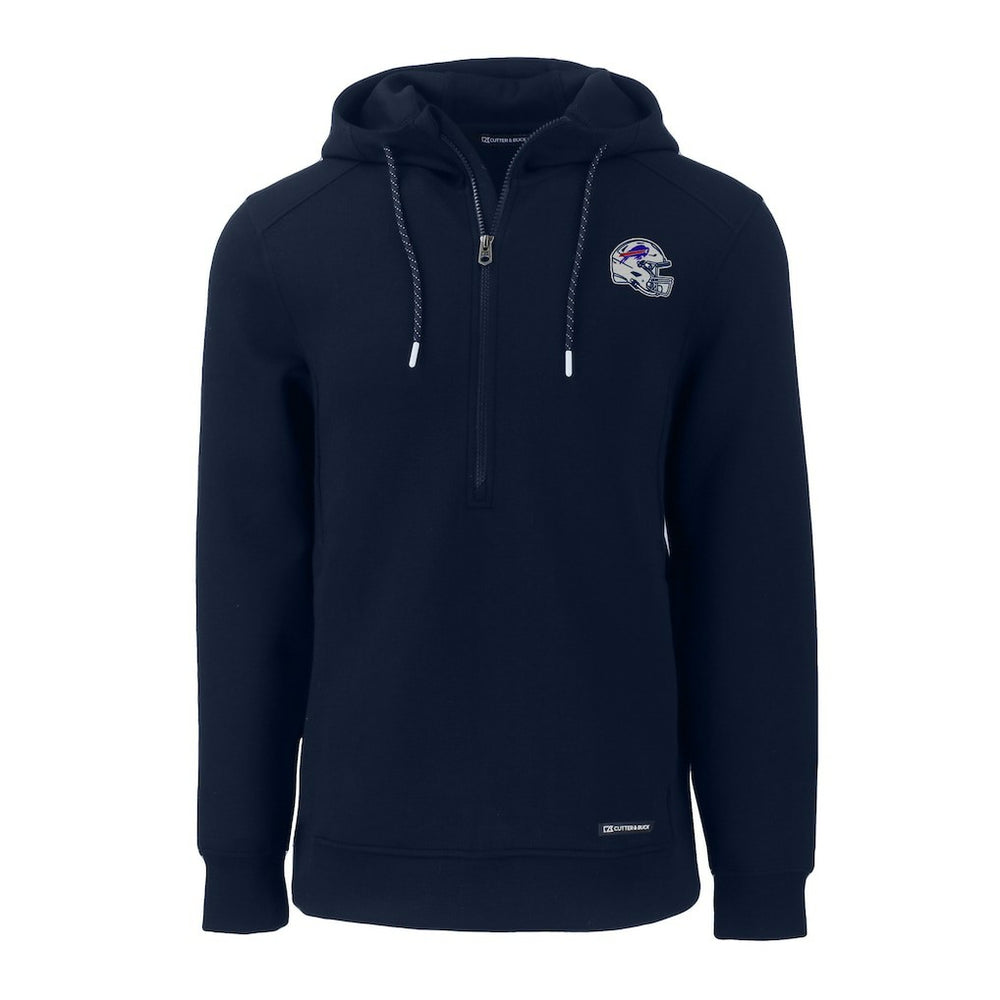 Buffalo Bills Cutter & Buck Helmet Roam Eco Half-Zip Recycled Pullover Hoodie Navy - NFL
