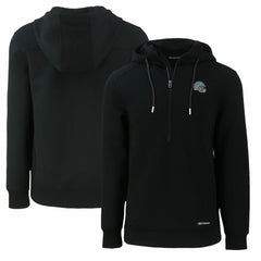 Detroit Lions Cutter & Buck Helmet Roam Eco Half-Zip Recycled Pullover Hoodie Black - NFL
