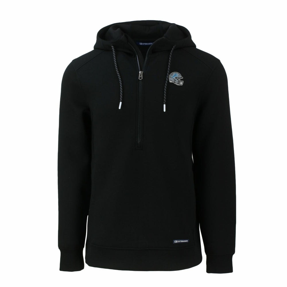Detroit Lions Cutter & Buck Helmet Roam Eco Half-Zip Recycled Pullover Hoodie Black - NFL
