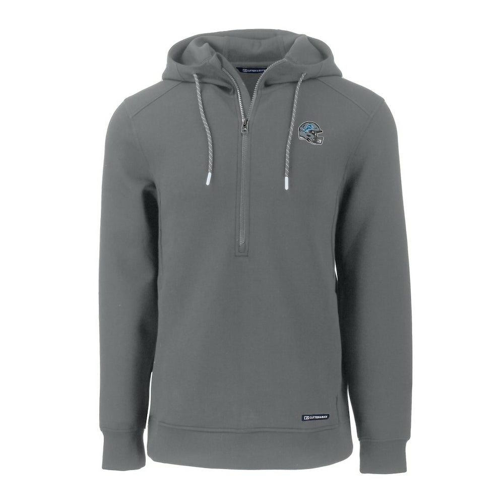 Detroit Lions Cutter & Buck Helmet Roam Eco Half-Zip Recycled Pullover Hoodie Gray - NFL