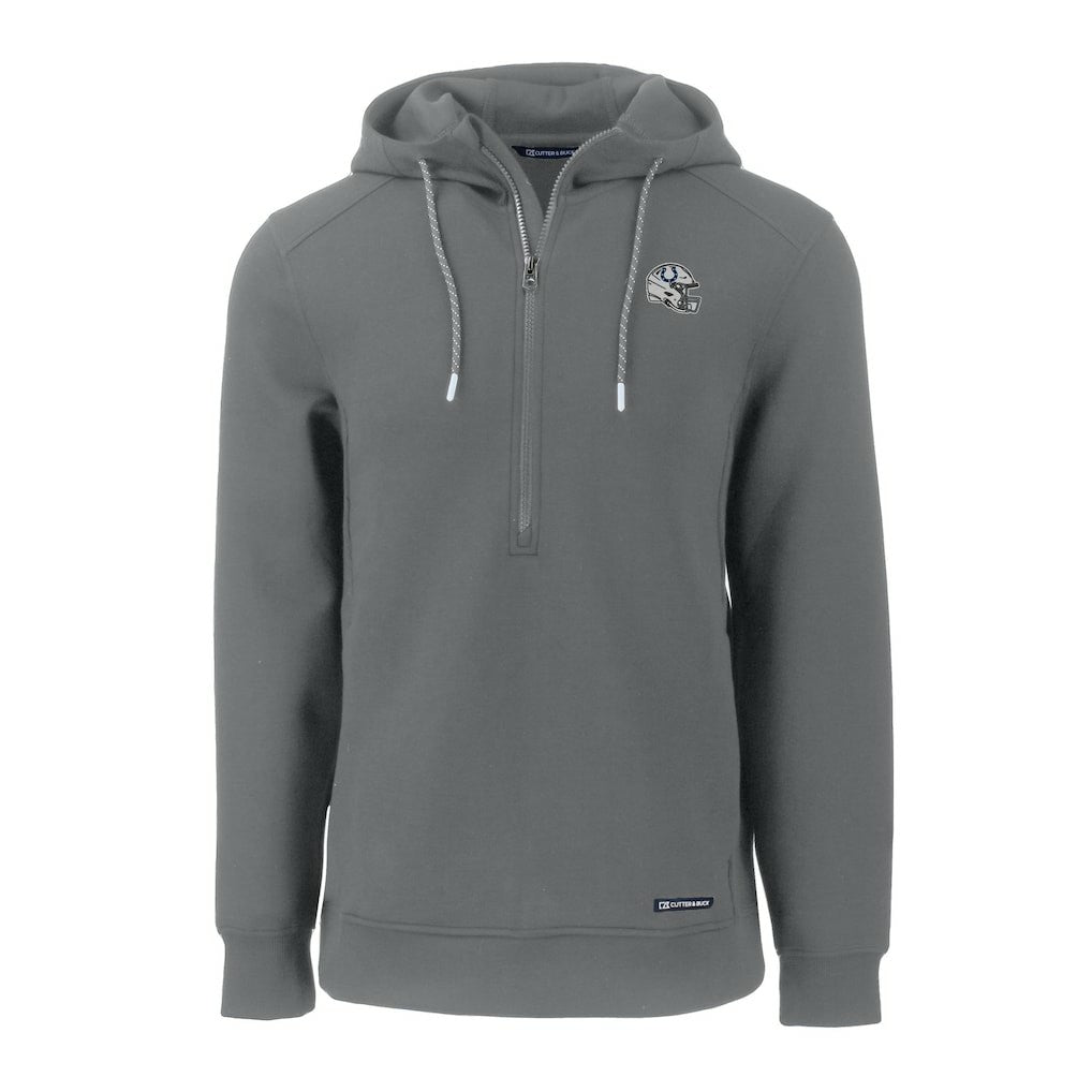 Indianapolis Colts Cutter & Buck Helmet Roam Eco Half-Zip Recycled Pullover Hoodie Gray - NFL