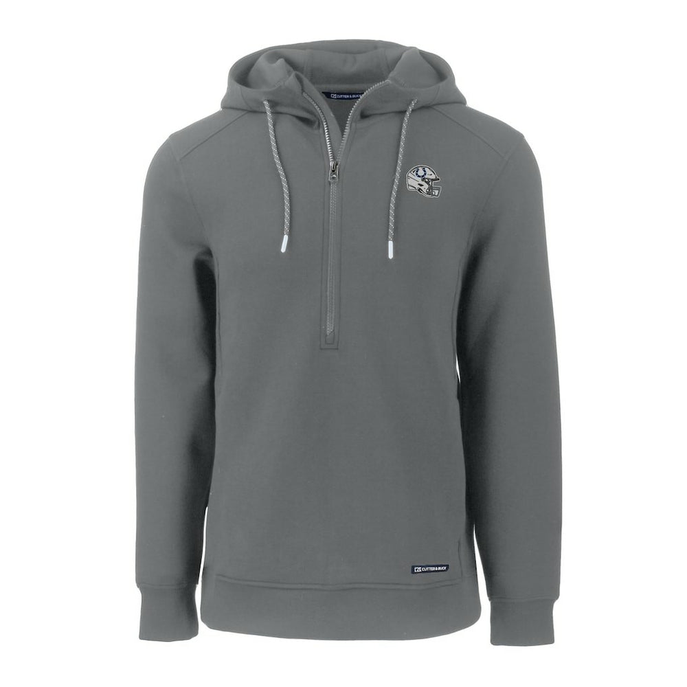 Indianapolis Colts Cutter & Buck Helmet Roam Eco Half-Zip Recycled Pullover Hoodie Gray - NFL