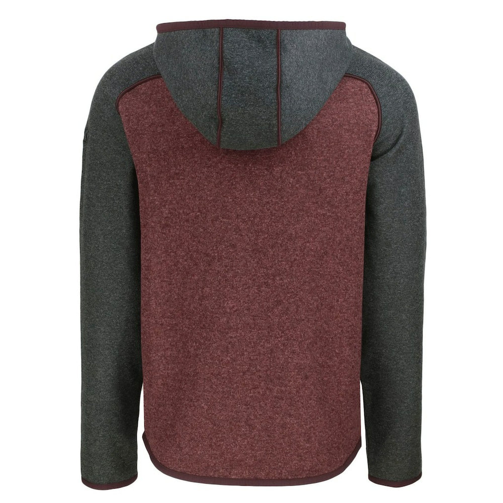 Washington Commanders Cutter & Buck Helmet Mainsail Sweater-Knit Full-Zip Hoodie Burgundy/Heather Charcoal - NFL
