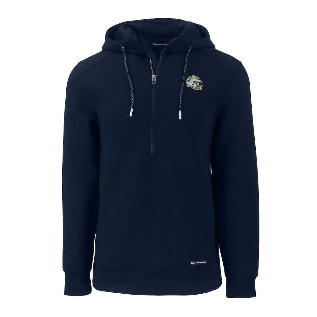 Los Angeles Chargers Cutter & Buck Helmet Roam Eco Half-Zip Recycled Pullover Hoodie Navy - NFL