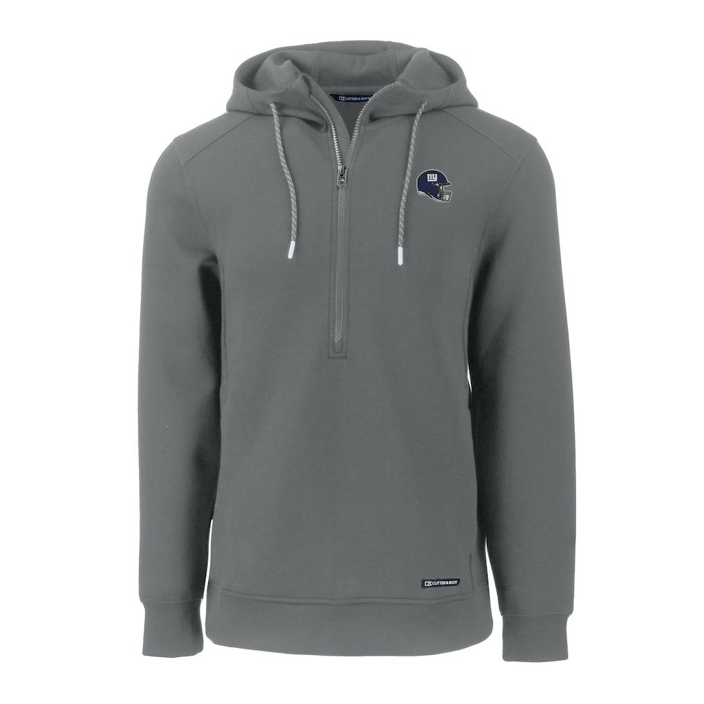 New York Giants Cutter & Buck Helmet Roam Eco Half-Zip Recycled Pullover Hoodie Gray - NFL