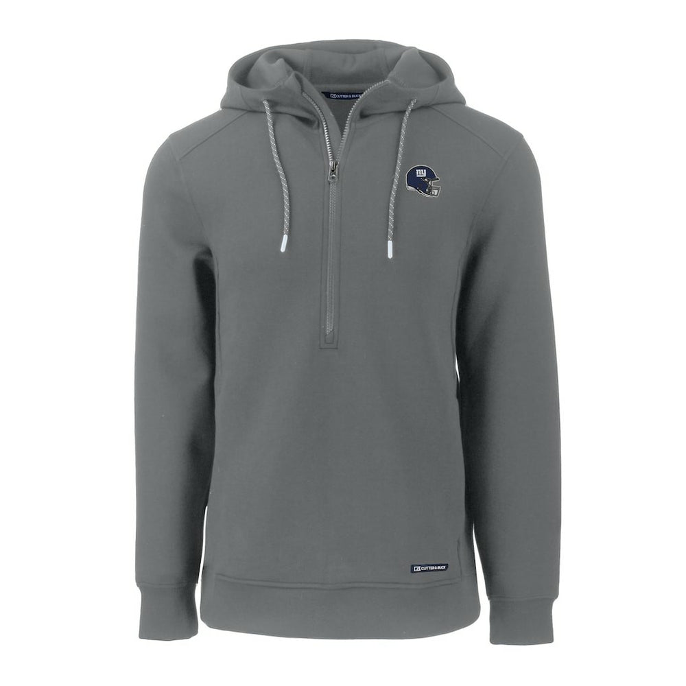 New York Giants Cutter & Buck Helmet Roam Eco Half-Zip Recycled Pullover Hoodie Gray - NFL