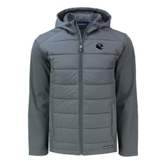Chicago Bears Cutter & Buck Helmet Big & Tall Evoke Hybrid Eco Softshell Recycled Full-Zip Jacket Gray - NFL