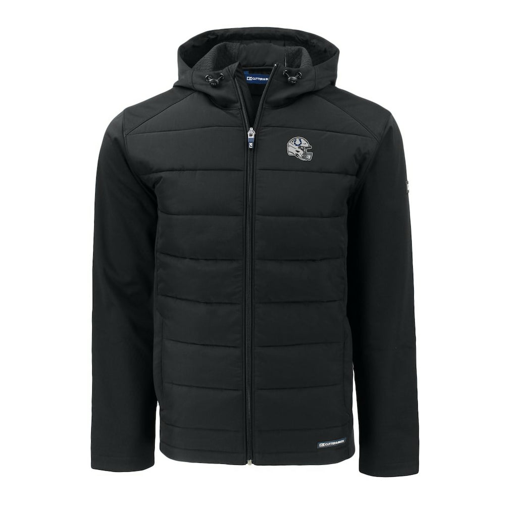 Indianapolis Colts Cutter & Buck Helmet Big & Tall Evoke Hybrid Eco Softshell Recycled Full-Zip Hoodie Jacket Black - NFL