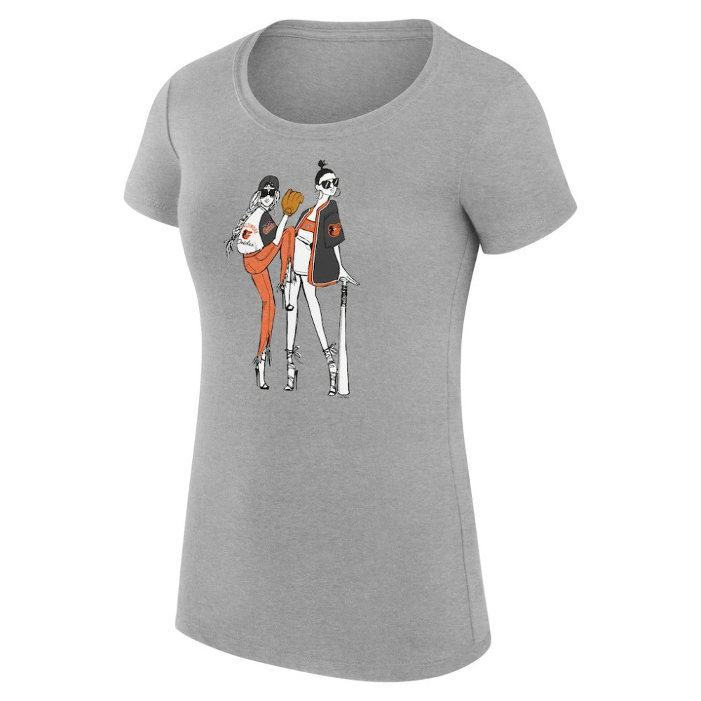Baltimore Orioles G-III 4Her by Carl Banks Women's Super-Slim Fit Lightweight Baseball Girls T-Shirt Clearance