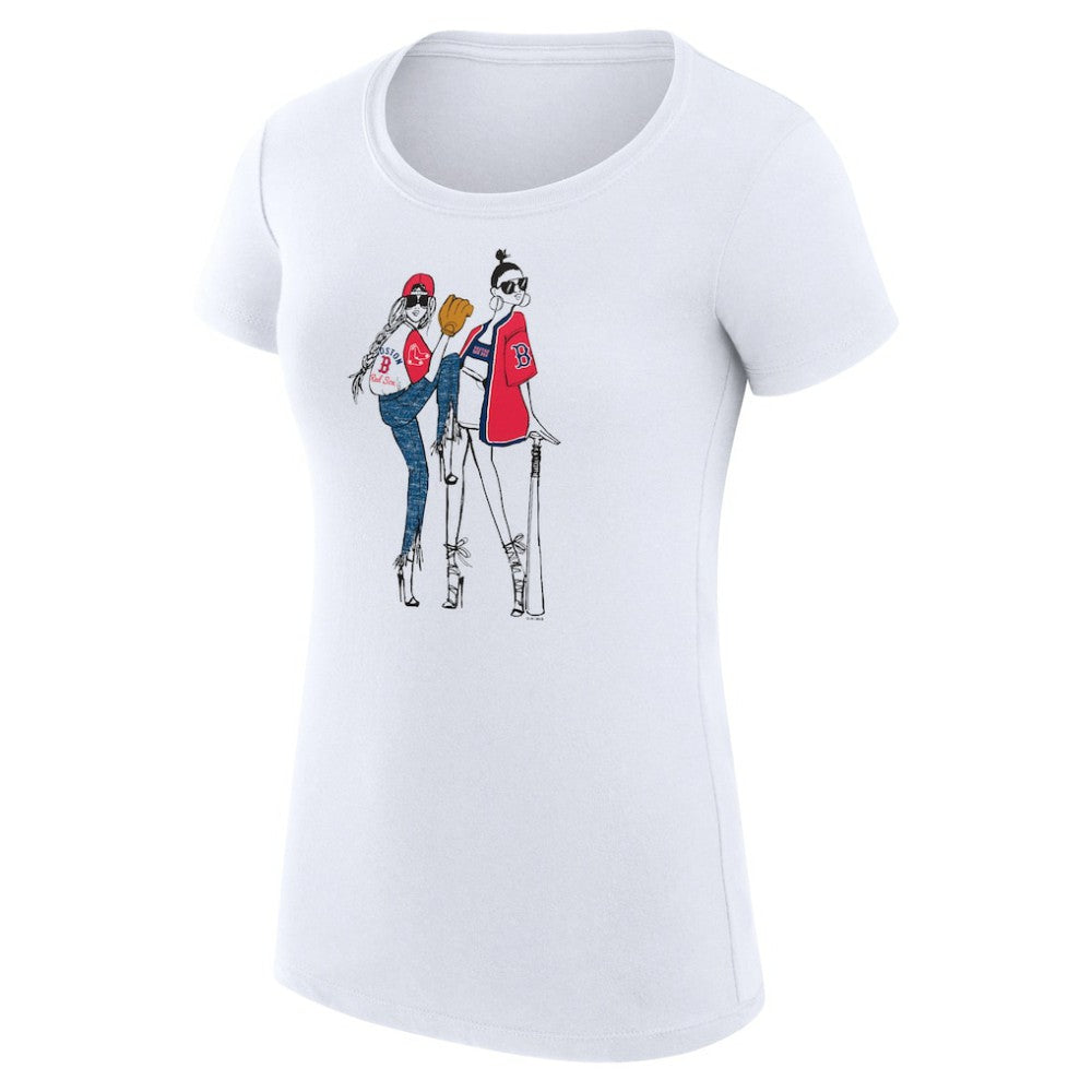 Boston Red Sox G-III 4Her by Carl Banks Women's Super-Slim Fit Lightweight Baseball Girls T-Shirt Clearance