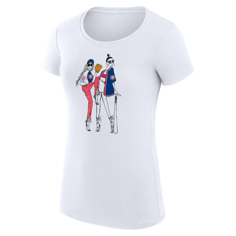 Chicago Cubs G-III 4Her by Carl Banks Women's Super-Slim Fit Lightweight Baseball Girls T-Shirt Lifestyle
