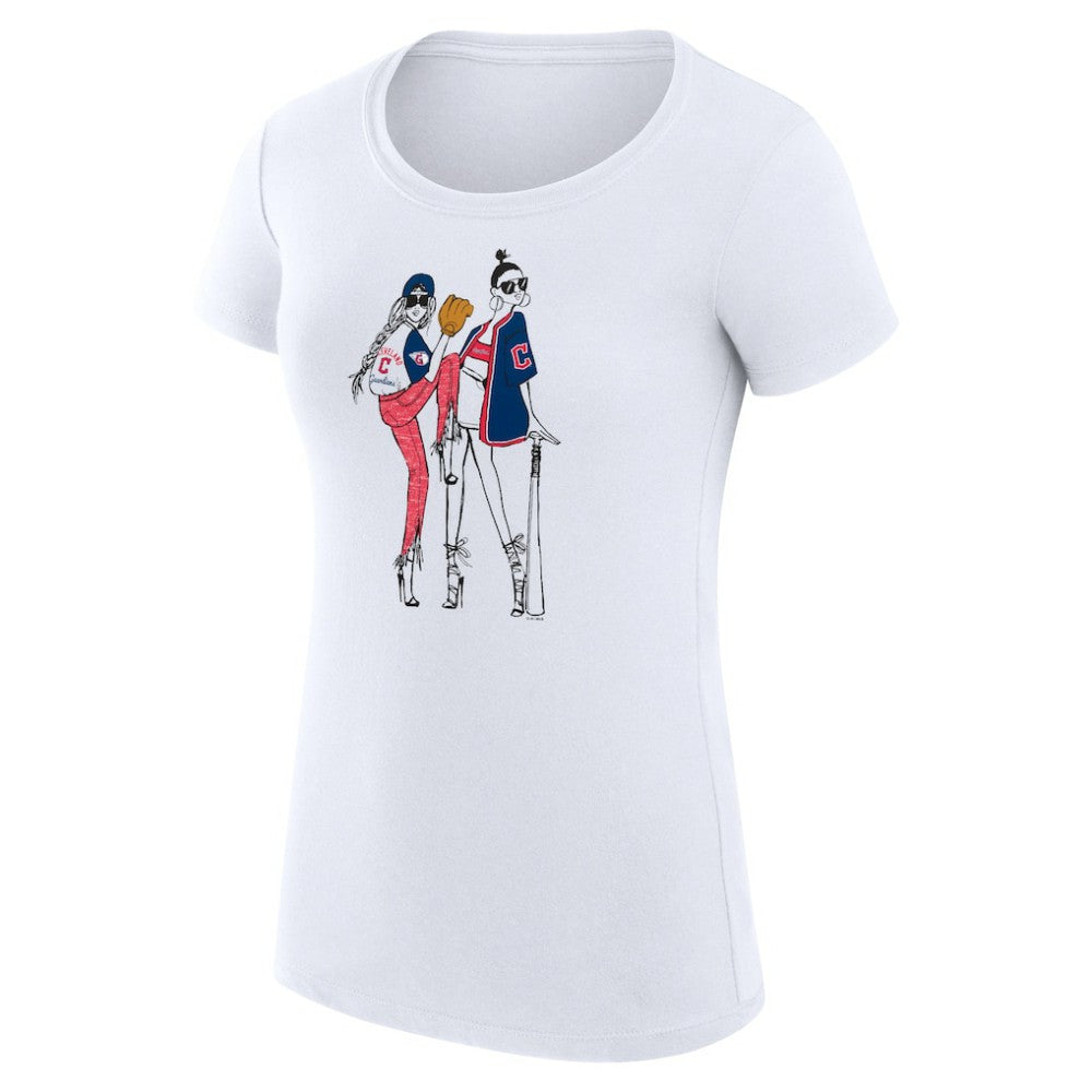 Cleveland Guardians G-III 4Her by Carl Banks Women's Super-Slim Fit Lightweight Baseball Girls T-Shirt discount