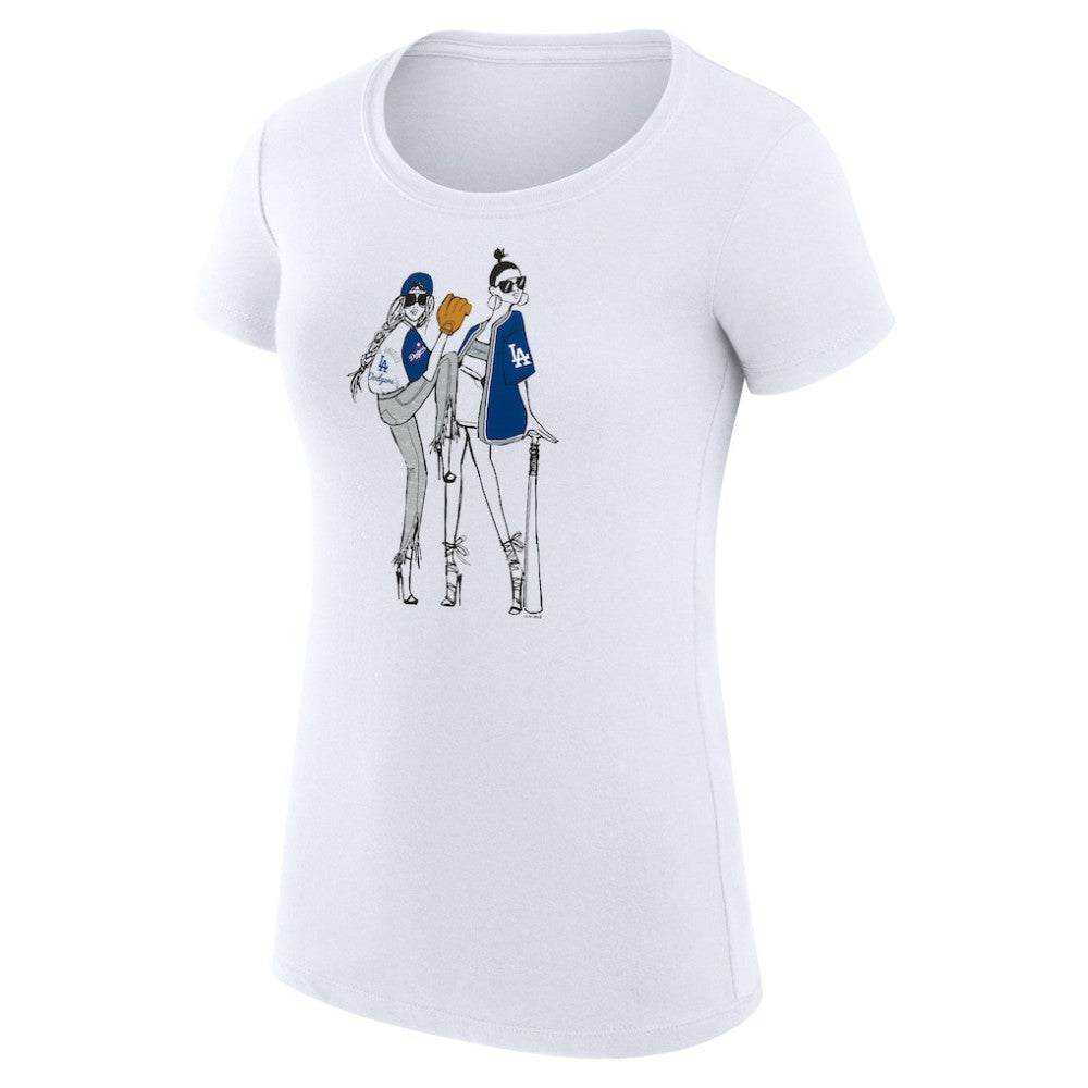 Los Angeles Dodgers G-III 4Her by Carl Banks Women's Super-Slim Fit Lightweight Baseball Girls T-Shirt On Sale