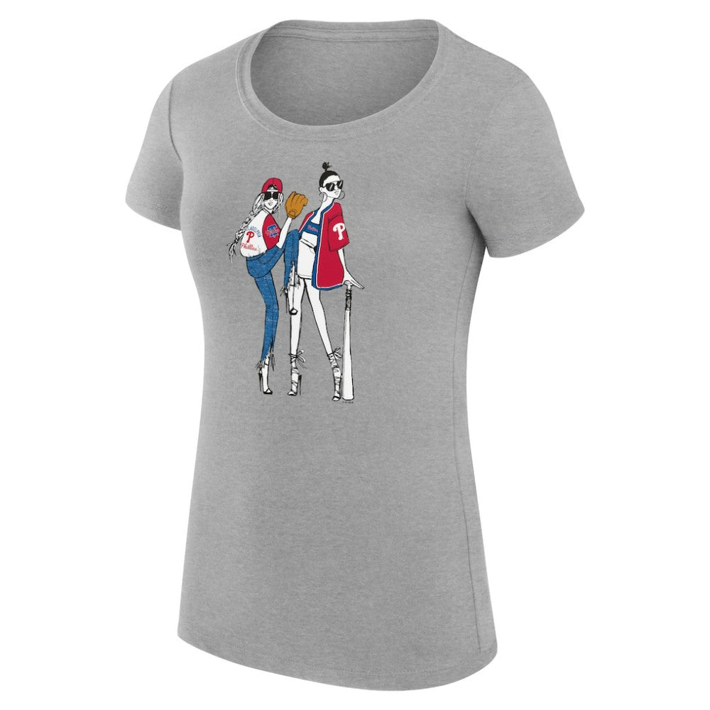 Philadelphia Phillies G-III 4Her by Carl Banks Women's Super-Slim Fit Lightweight Baseball Girls T-Shirt discount