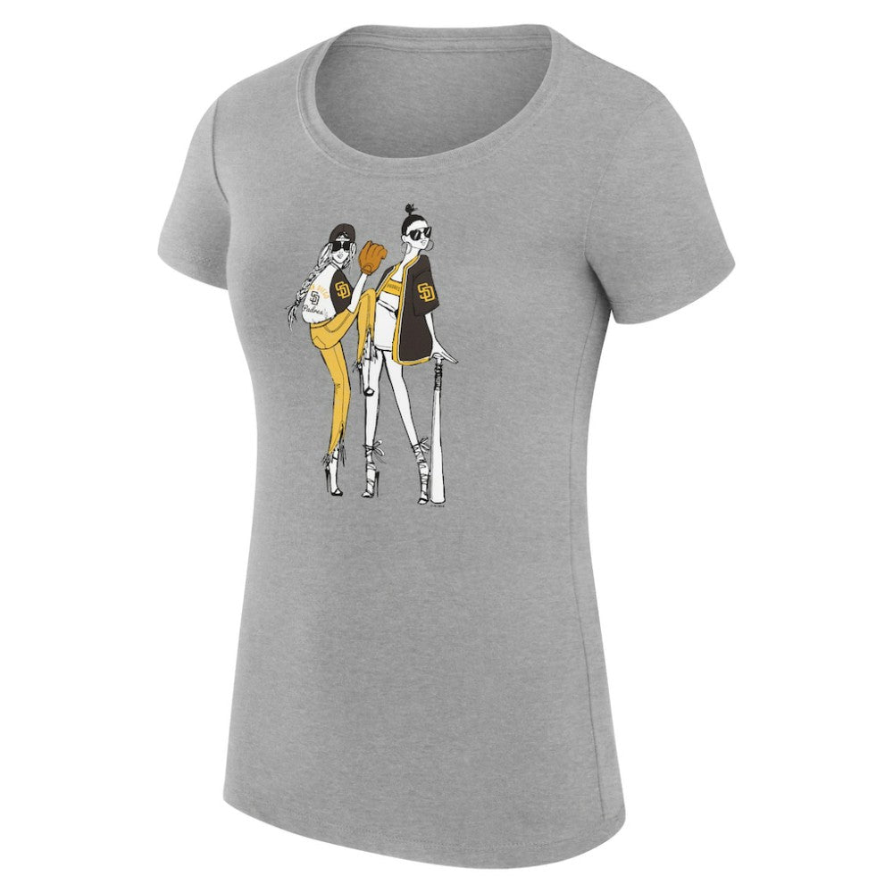 San Diego Padres G-III 4Her by Carl Banks Women's Super-Slim Fit Lightweight Baseball Girls T-Shirt Clearance